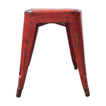 Tabouret industriel tolix rouge en mtal