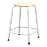 Tabouret mi - haut ch�ne et blanc