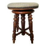 Tabouret de piano vintage en bois tourné Tabouret de piano vintage en bois tourné