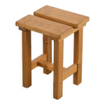 Tabouret en pin massif, france vers 1970