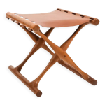 Tabouret pliant en ch�ne poul hundevad guldh�j mod�le ph - 41 ann�es 1960