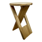 Tabouret pliant en htre attribu  roger tallon pour sentou, 1970 / 80