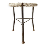 Tabouret pliant en mtal et fil scoubidou tress