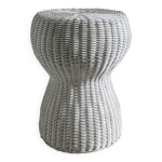 Tabouret en rotin tress, forme bouton de champagne