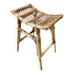 Tabouret en rotin vintage