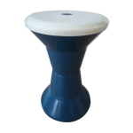 Tabouret style tam tam 80s plastique bleu et blanc