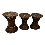 Tabourets  tam tam  en rotin / osier