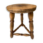 Tabouret tripode en bois tourné Tabouret tripode en bois tourné
