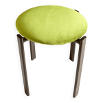 Tabouret vintage avec assise en velours