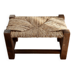 Tabouret vintage campagnard paill rustique