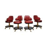 Tabourets vintage chaises de bureau faciles gasser 'casino vibes' ensemble de 4
