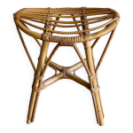 Tabouret vintage en rotin, france 1970