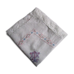 Taie d'oreiller ancienne brode et monogramme en coton :70x70cm