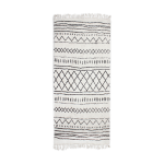 Tapis berbere 80 x 180 cm blanc motif noir Tapis berbere 80 x 180 cm blanc motif noir