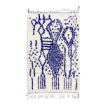 Tapis berbre marocain azilal  motifs bleu majorelle 1, 50x0, 93m