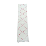 Tapis de couloir berbère blanc et rouge 85 x 310 cm Tapis de couloir berbère blanc et rouge 85 x 310 cm