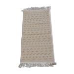 Tapis descente de lit blanc et marron 122x62cm