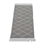 Tapis descente de lit gris et blanc 73x139cm