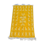 Tapis jaune et blanc berbère 115x63cm Tapis jaune et blanc berbère 115x63cm