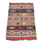 Tapis kilim en toile de jute et coton. 125cm x 195cm