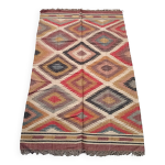 Tapis kilim en toile de jute et coton. 155cm x 270cm