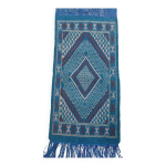 Tapis mergoum bleu fait main en laine naturelle