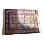 Tapis shirvan urss oriental laine fait main rectangulaire 1940 bordeaux et cru  franges 100% laine