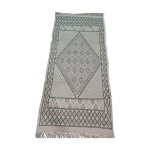 Tapis traditionnel blanc et vert fait main en pure laine Tapis traditionnel blanc et vert fait main en pure laine