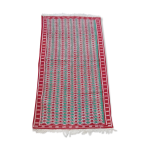Tapis traditionnel rouge et vert en pure laine 115x210cm Tapis traditionnel rouge et vert en pure laine 115x210cm