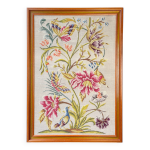 Tapisserie canevas vintage  motif fleuri broderie murale rtro