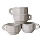 Tasses à café de bistrot en porcelaine de mehun art deco Tasses à café de bistrot en porcelaine de mehun art deco