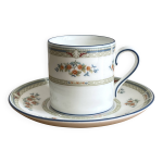 Tasse  caf / expresso et soucoupe en porcelaine anglaise wedgwood dcor h