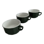 Tasses à café & lait de bistrot vertes années 1950s Tasses à café & lait de bistrot vertes années 1950s