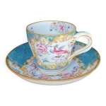 Tasse  caf et soucoupe en porcelaine anglaise dcor minton