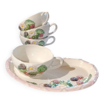 Tasse à café ou thé avec sous assiette à dessert en porcelaine Tasse à café ou thé avec sous assiette à dessert en porcelaine