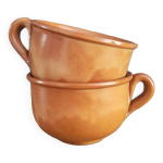 Tasses en céramique émaillée tons orangés vintage Tasses en céramique émaillée tons orangés vintage