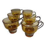 Tasses  expresso verre ambr annes 60 - 70. italy