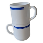 Tasses rayures bleues arcopal
