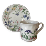Tasse et son assiette  dessert en porcelaine anglaise crown clarence