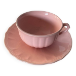 Tasse + sous - tasse ancienne salins les bains céramique rose france vintage Tasse + sous - tasse ancienne salins les bains céramique rose france vintage