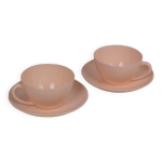 Tasses et soucoupes en porcelaine digoin