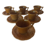 Tasses soucoupes service  caf gien primefleur