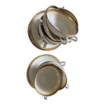 Tasses  th chocolat porcelaine vintage limoges jaune pastel or