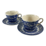 Tasses  th et sous - tasses english ironstone england bleu
