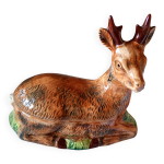 Terrine en barbotine maille cerf signe michel caugant, 1960