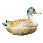 Terrine canard en porcelaine, ateliers subtil, portugal 1960
