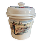 Terrine  foie gras ancienne sarreguemines simplex, dcor de scnes alsace