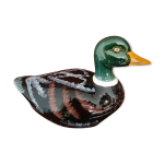 Terrine ou pot de table canard en faence signe michel caugant