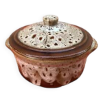 Terrine ronde cramique effet  fat lava  annes 1960