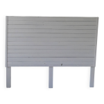 Tête de lit de 160 réalisée avec du bois ancien patiné gris perle. Tête de lit de 160 réalisée avec du bois ancien patiné gris perle.